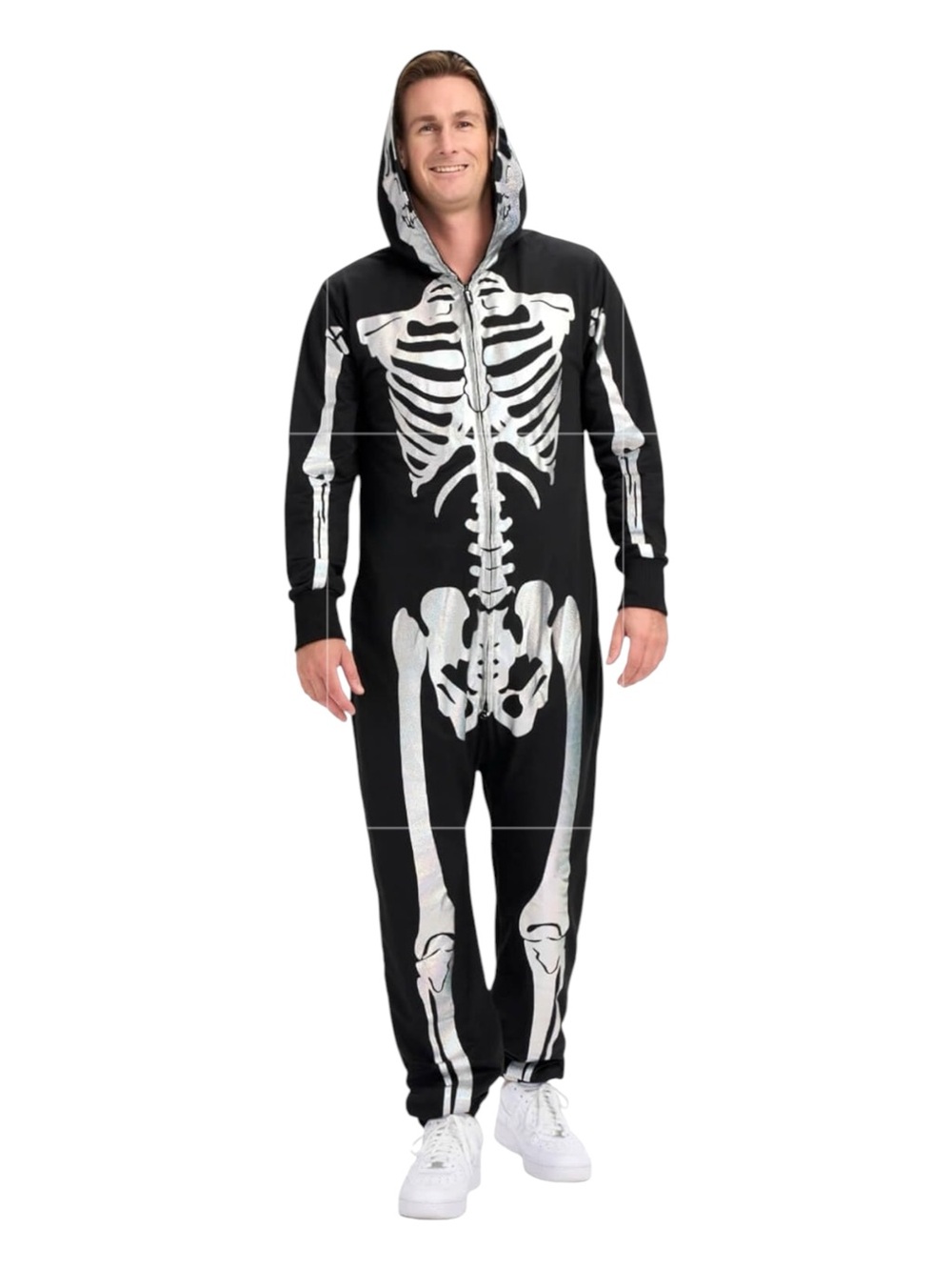 Tipsy Elves Black Skeleton Jumpsuit Costume Spooky Halloween Scream Medium